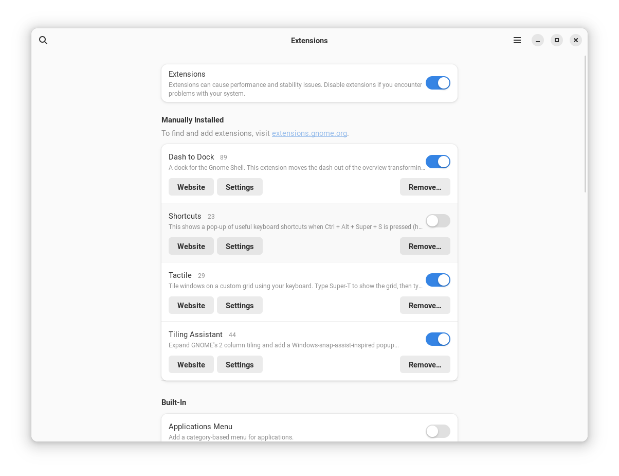 The Extras application
